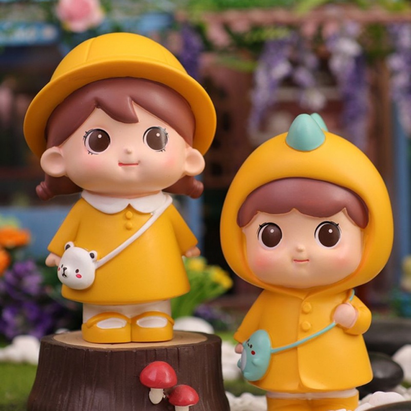 创意办公桌树脂摆件可爱女孩卧室家居桌面装饰品女友儿童节日礼物动感