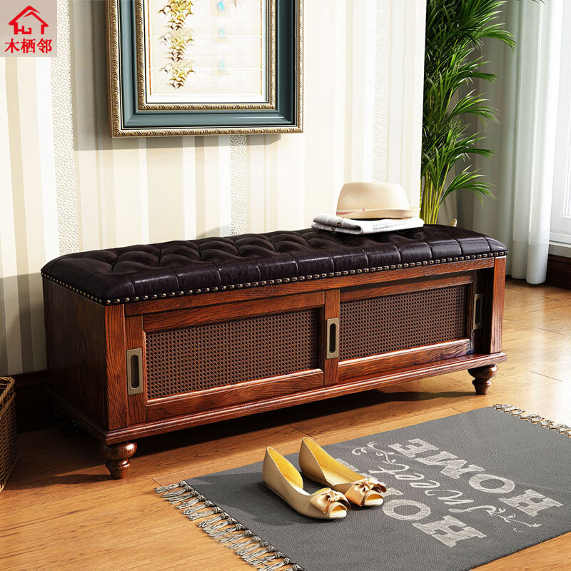 换鞋凳鞋柜入门鞋凳进门穿鞋凳门口小鞋凳 美式换鞋凳门口可坐式鞋柜