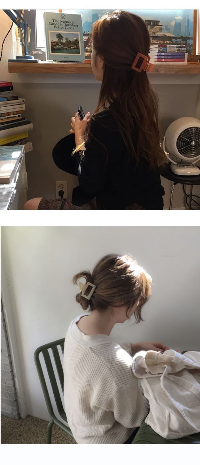 鲨鱼夹小号ins风醋酸板材抓夹少女简约盘发方形发抓发夹发饰sn6890