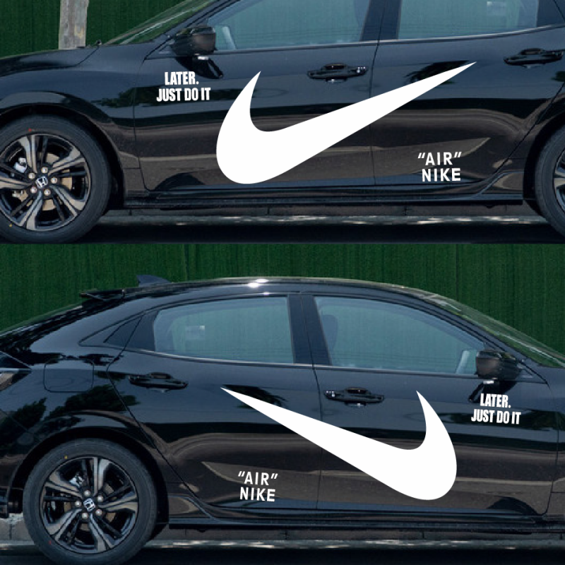 适用本田思域nike车贴潮牌耐克汽车大号卡通贴纸车身两侧拉花宝马 nk