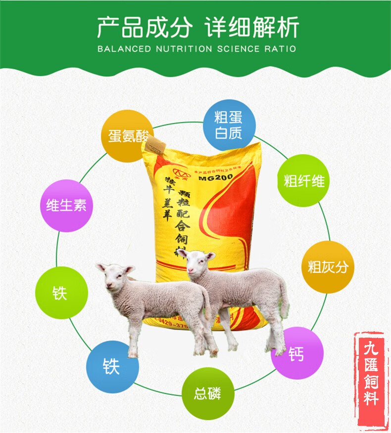 羔羊饲料 小羊羔开口料羔羊颗粒羊饲料 100斤羔羊精补料饲料 100斤装