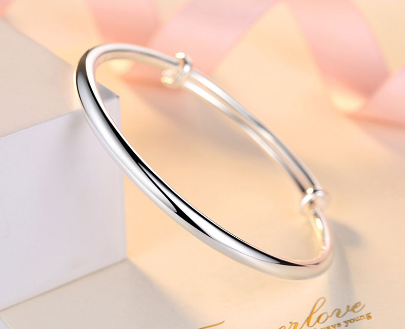 时尚s925银手镯 银手链实心银饰 礼盒送妈妈闺蜜女友礼物 五角星手链