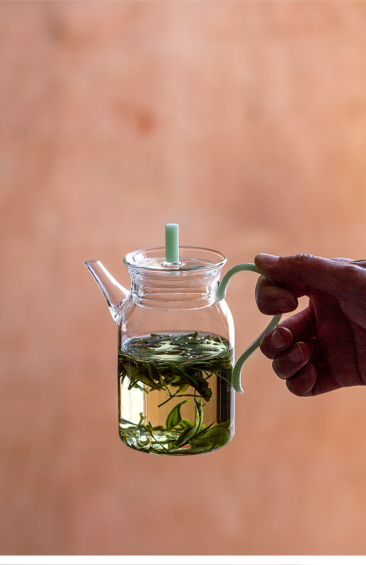 百垚仿宋玻璃壶绿茶壶耐热冷泡茶壶家用功夫茶具带过滤泡茶壶霜魄仿宋