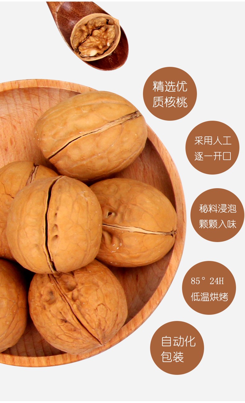 绿岭火猴 手剥烤核桃薄皮壳特产休闲零食 每日坚果礼盒 草本味1280g