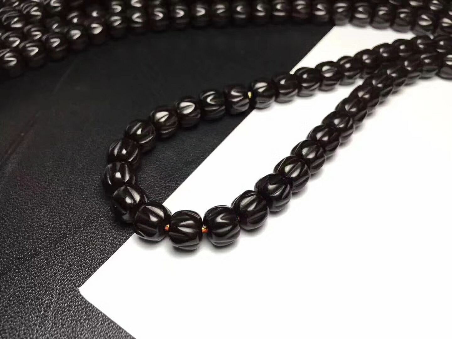 森洲正宗印尼椰蒂佛珠108颗雕刻百香籽椰蒂手串原色老料椰蒂佛珠手串