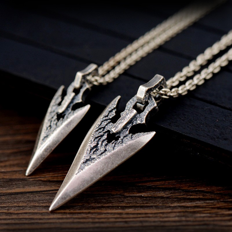 老凤凰同款银飞镖暗器吊坠s990银随身挂件复古古代飞箭头男款手工挂件