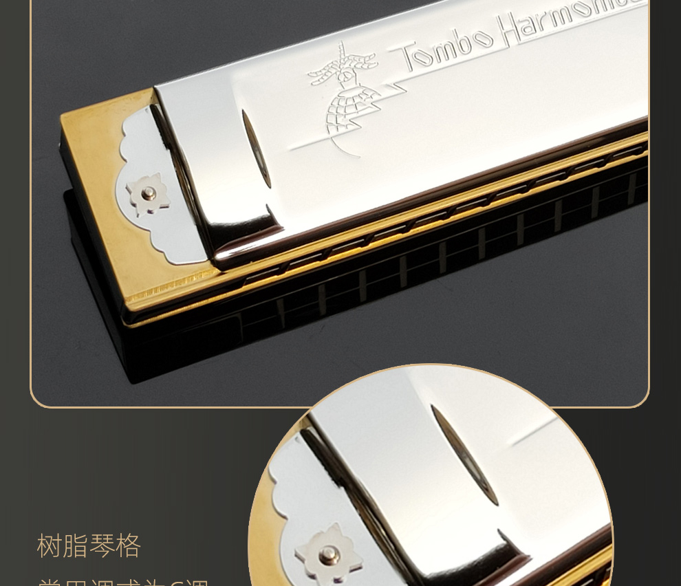 通宝tombo日本原装进口21孔复音口琴3521演奏用琴 e调【图片 价格