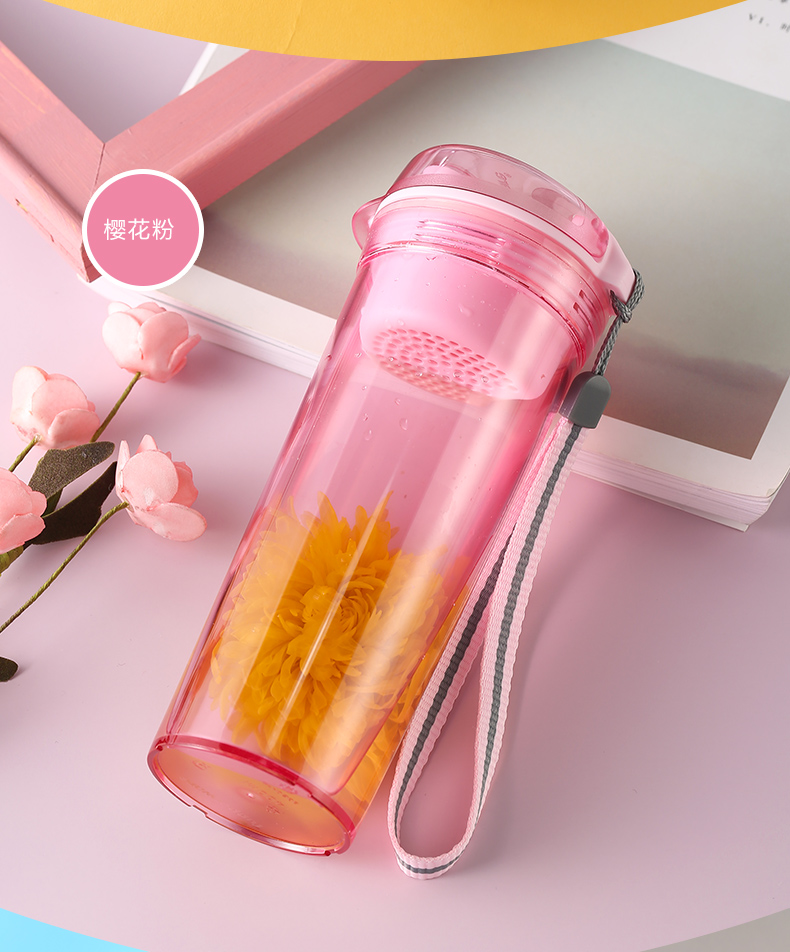 特百惠(tupperware)水杯400ml晶彩茶韵随手杯夏季户外学生便携塑料