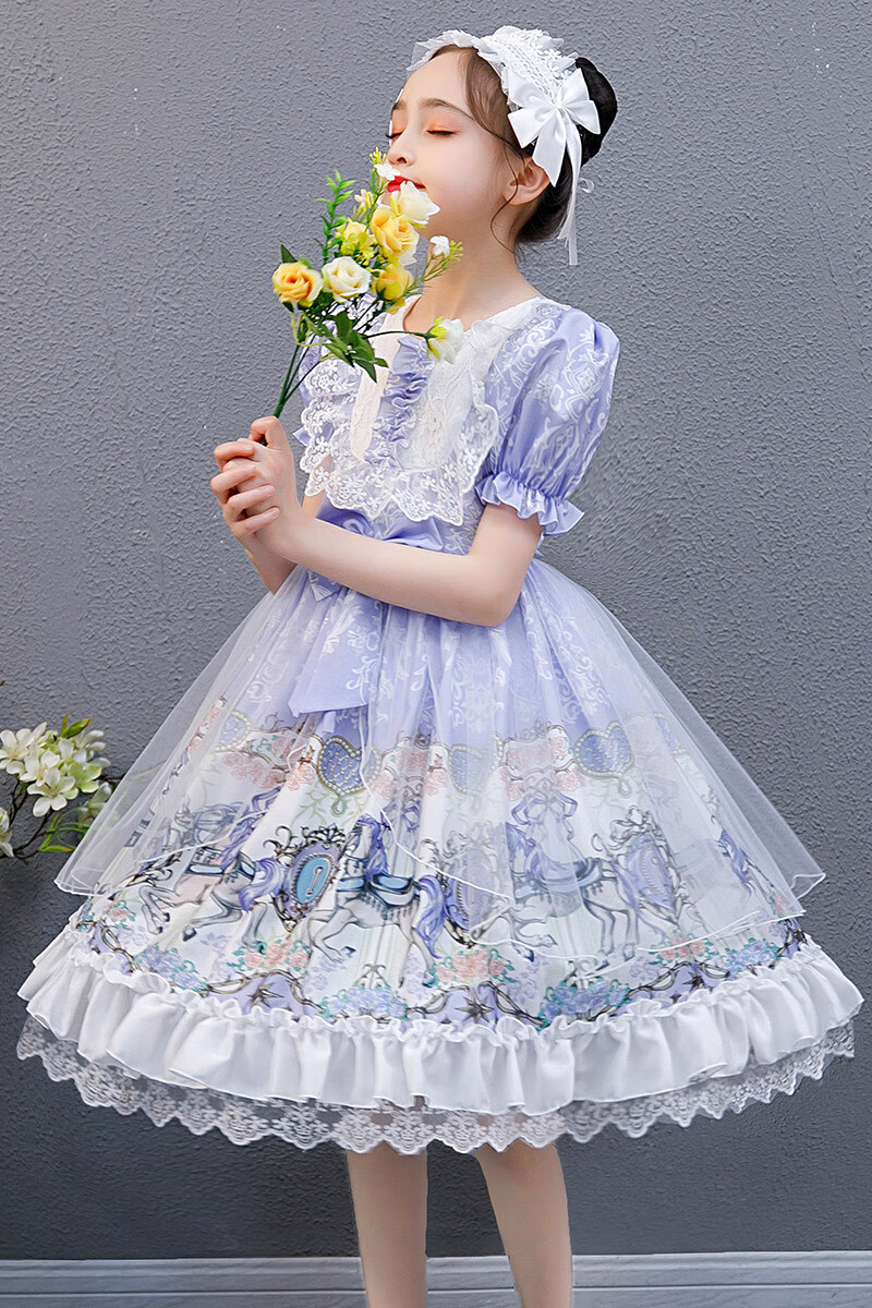 洛丽塔儿童萝莉塔女童秋季儿童洛丽塔童装lolita洋装学生公主连衣裙