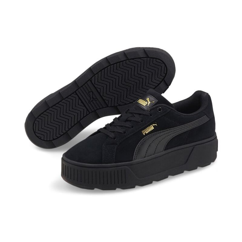 yysports puma彪马黑色板鞋女春季新款运动鞋低帮厚底休闲鞋 384614