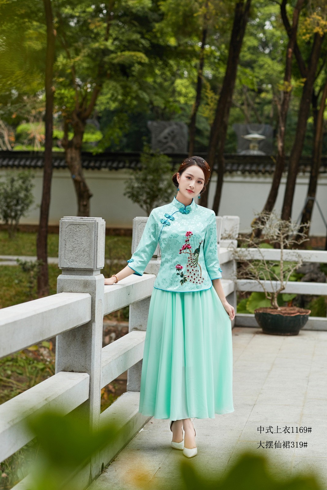 唐装女夏季改良汉服时尚旗袍上衣中国风中式套装少女装高中生大学生装