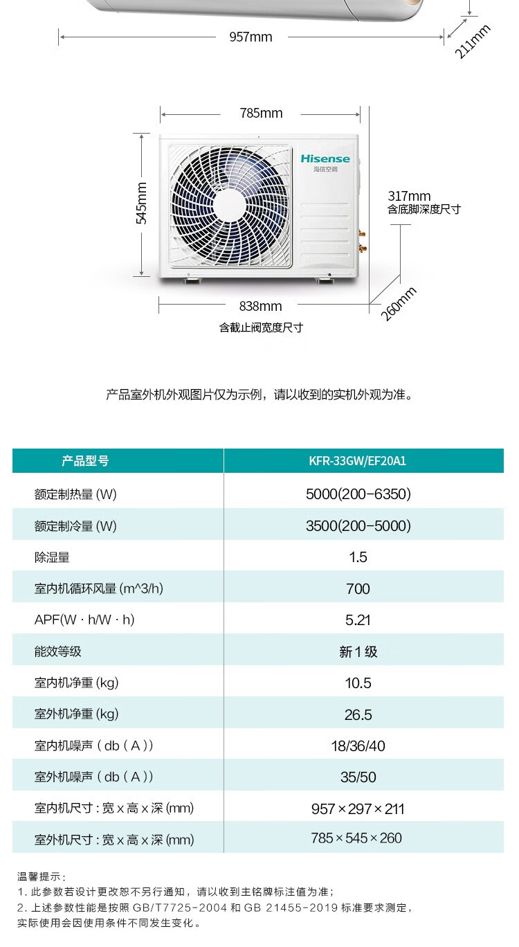 海信 1.5匹 新一级能效 变频冷暖空调 能效比5.21 图11