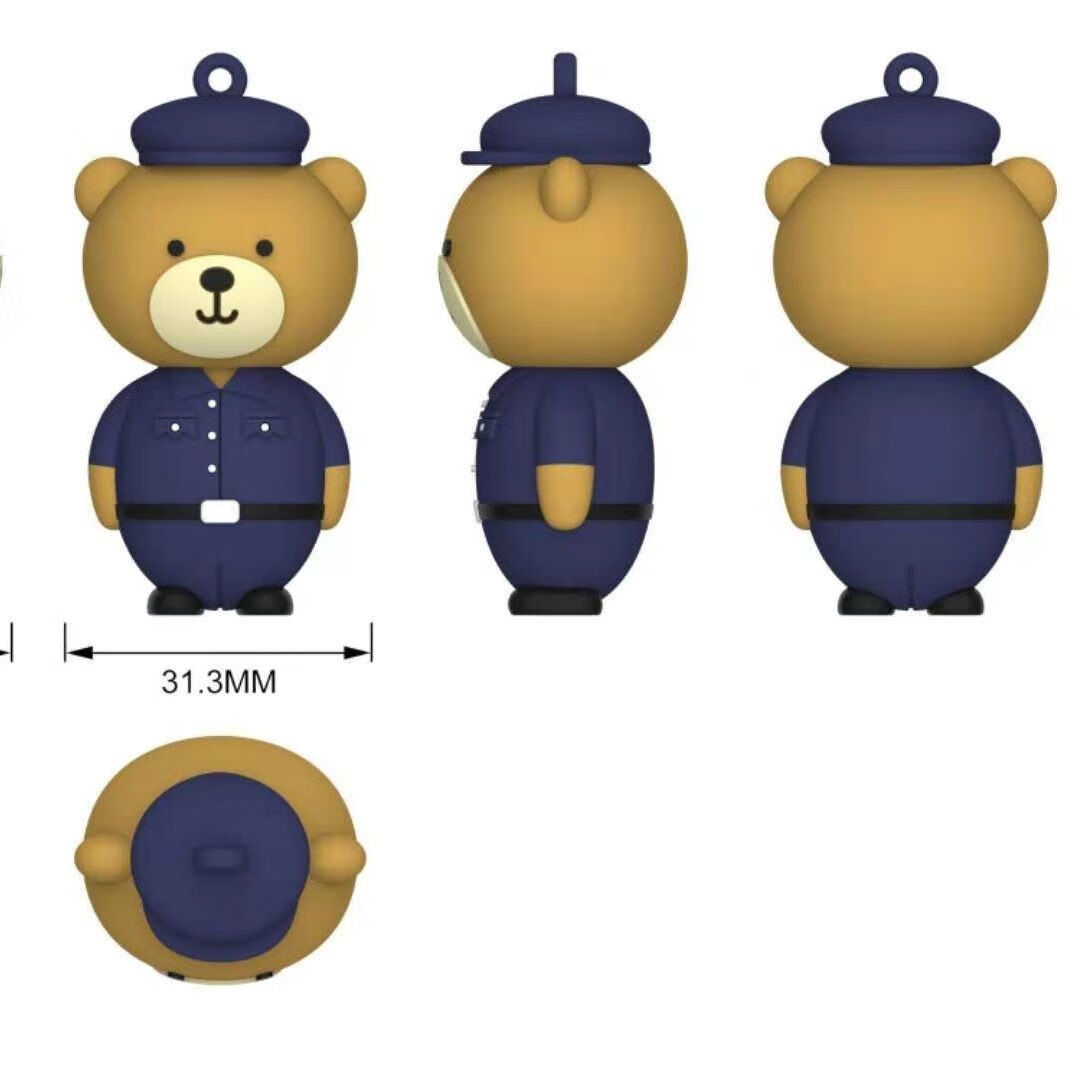 aiosc你是我的城池营垒邢克垒同款警小熊钥匙扣链白敬亭警熊公仔挂件