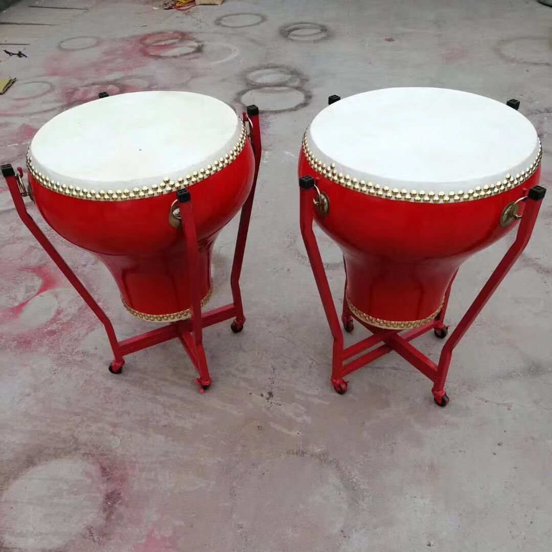 14in16in18in20in花盆鼓牛皮龙鼓红鼓定音鼓战鼓堂鼓彩绘鼓红鼓14in