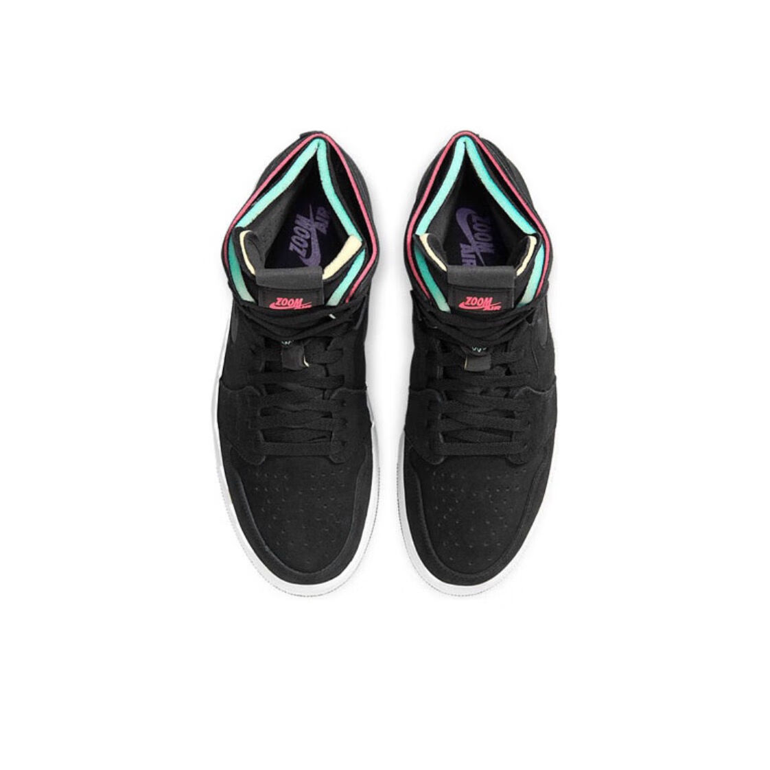 耐克休闲运动跑步鞋子zoomaj1high紫葡萄黑紫环保材料高帮情侣篮球鞋