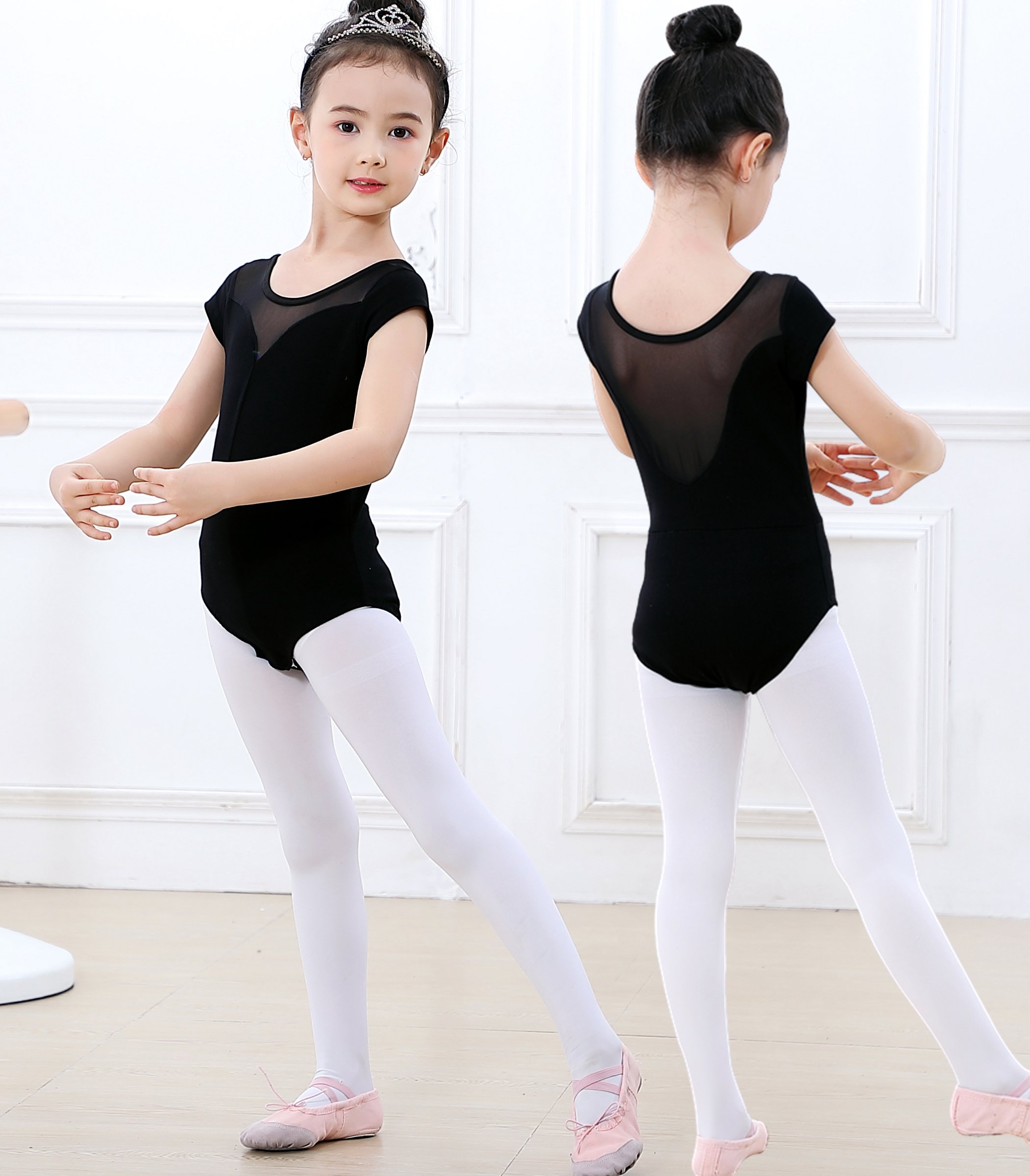 华洛芙儿童舞蹈服女童练功服短袖考级形体服体操服中国舞服芭蕾服装棉