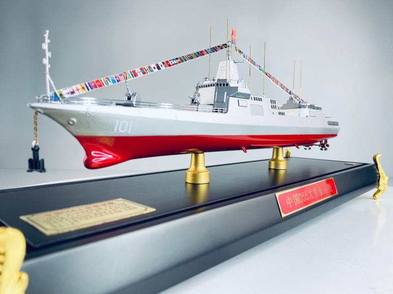 056a型593轻护卫舰江岛级仿真合金成品军舰模型 1:500 055大型驱逐舰