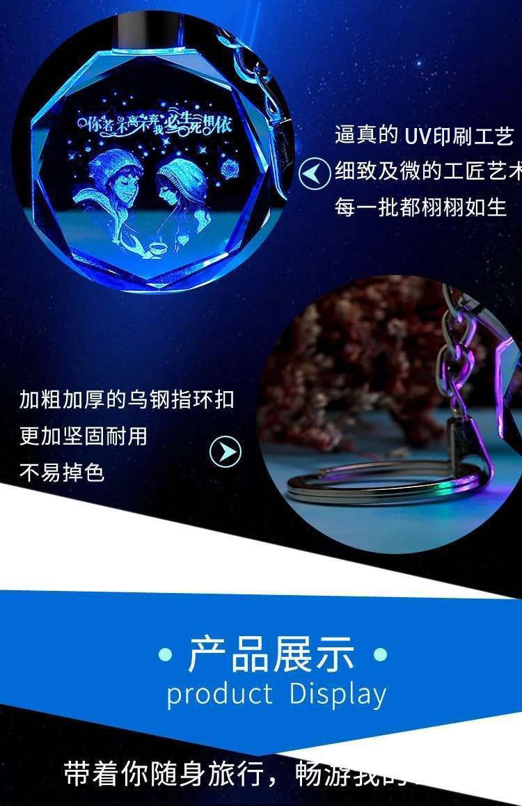 周边水晶钥匙扣挂件创意生日礼物女生男友同学纪念品 奥特之父 图片