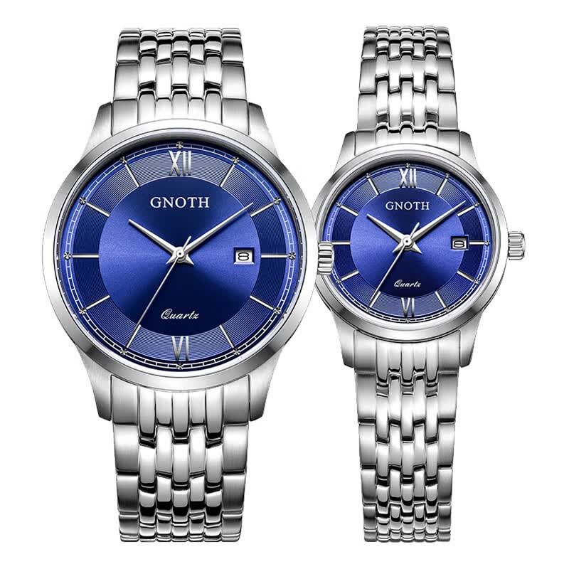 格诺(gnoth)情侣手表男士女士手表防水日历女表男表情侣表时尚商务