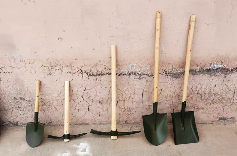 雪峰狐 工兵铲204军锹抗洪救援防汛205战备锹大小军镐军工木柄铁锹