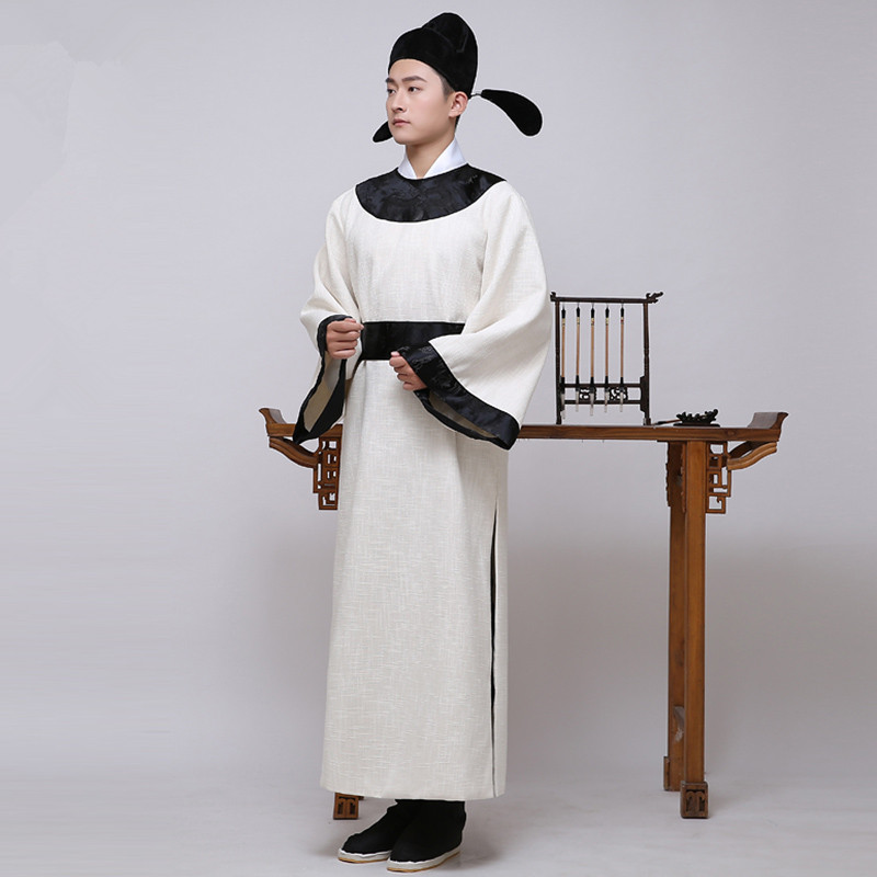 圆领袍唐代古装汉服男李白杜甫诗人服装端午节屈原书生话剧演出服