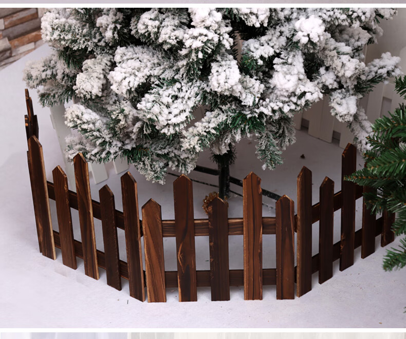 可狄圣诞节装饰用品圣诞树栅栏围栏木质木头围栏白色商场酒店场景布置