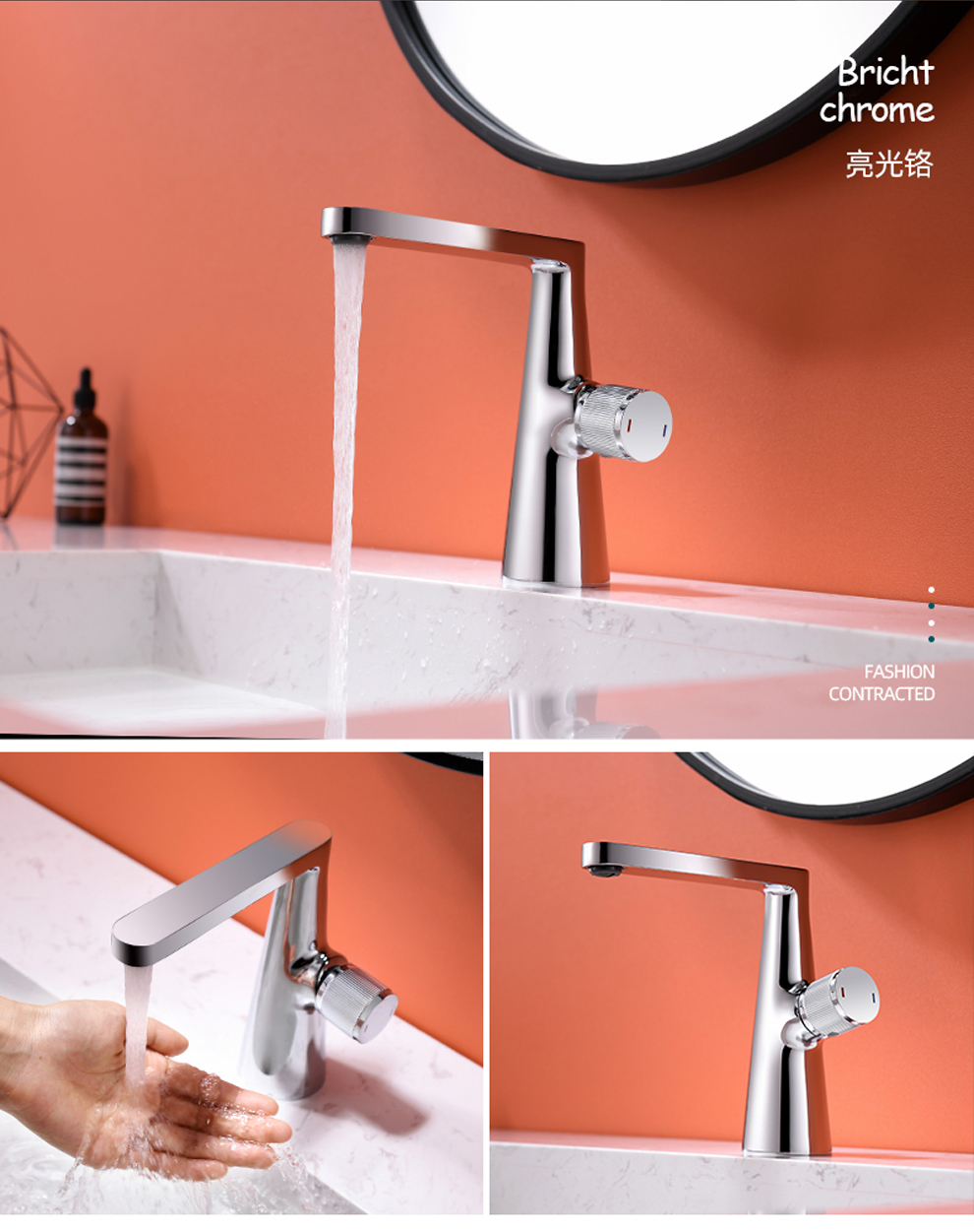 crejash东尼卫浴精铜冷热水龙头洗手盆浴室洗脸盆卫生间台盆网红黑色