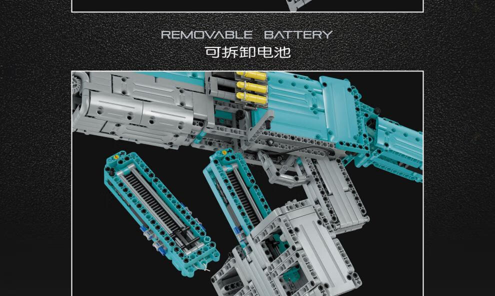 立体拼图高难度大菠萝m249电动积木枪moc科技件拼装成人模型男女孩