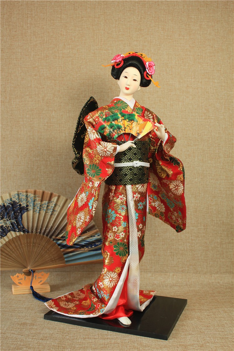 旗舰店日本艺妓人偶玩偶公仔22寸人形绢人和服娃娃日式工艺品摆件料理