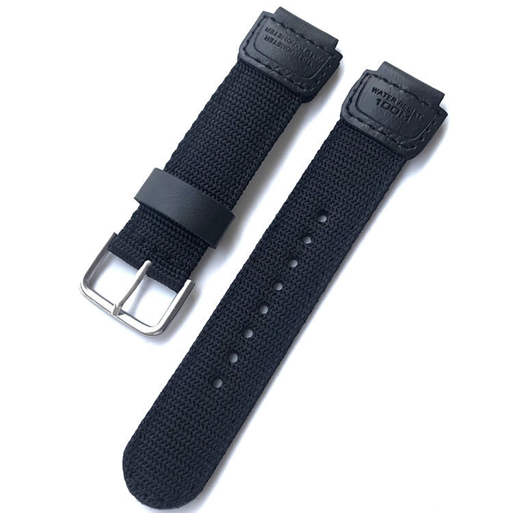 适用卡西欧尼龙表带西ae-1200wh/mrw-200/aq-s810w凸口18mm欧帆布表带