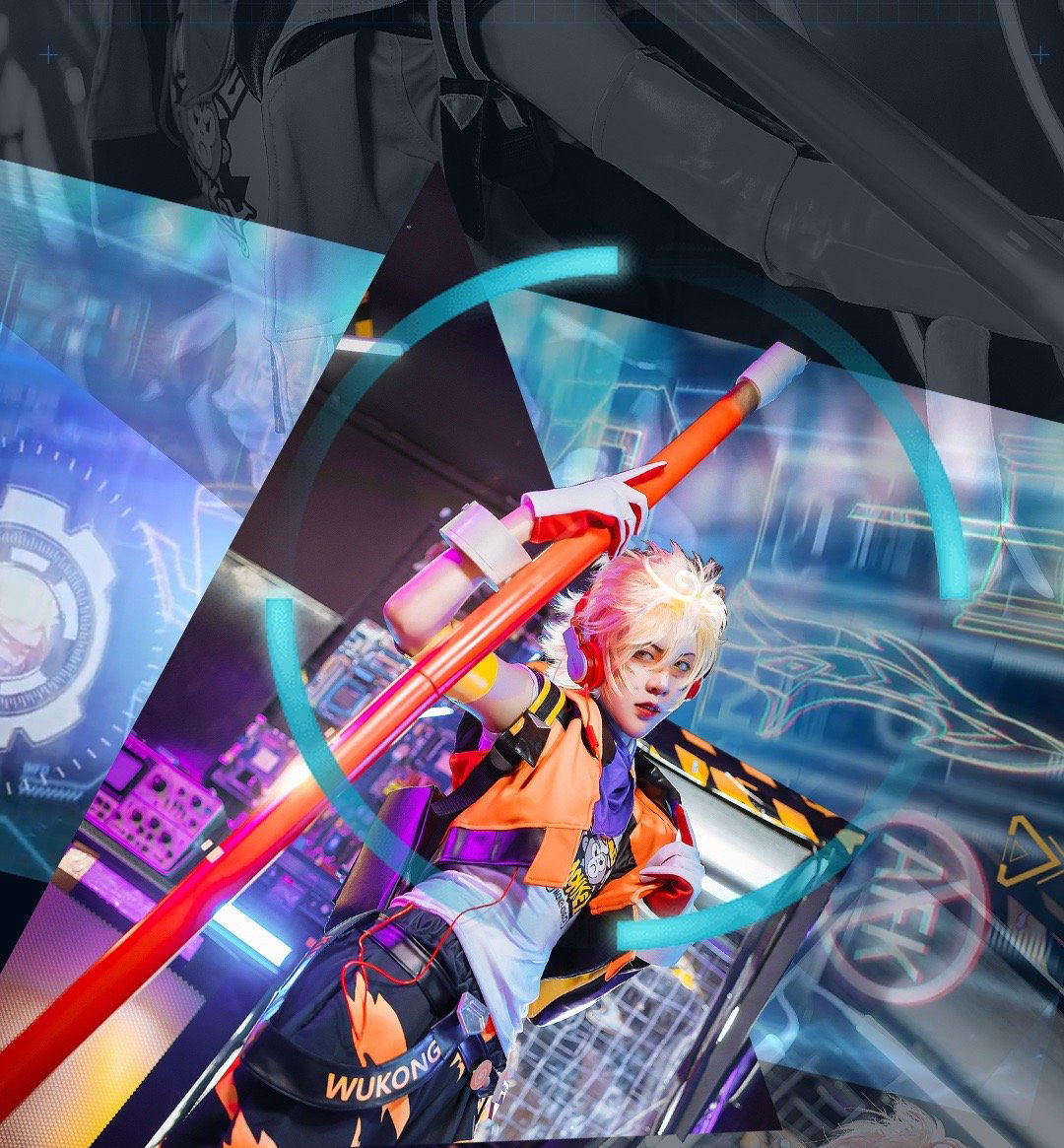 王者农药 孙悟空 全息碎影 帅气游戏cos服假发套装 衣服套装 s