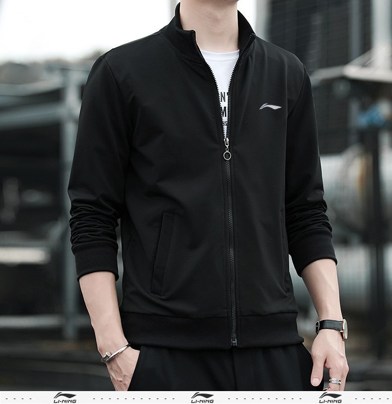 李宁lining外套男立领卫衣秋季衣服运动服上衣男士冬季跑步服休闲健身