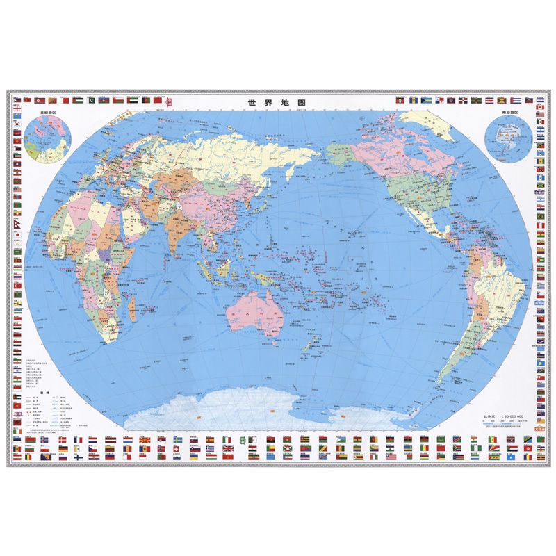 中国世界地图全新全国地图行政区域地图防水装饰墙贴画 中国 世界