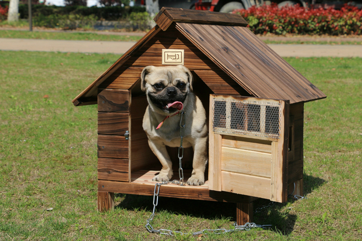 小狗窝狗舍木头房子防雨防水户外实木炭化木狗屋狗窝猫窝狗笼泰迪狗窝