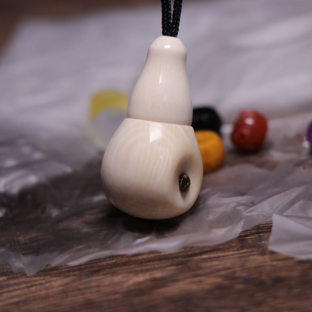 纯手工猛犸象牙榫卯三通金刚菩提星月配件三通佛头对孔13mm左右好料顶