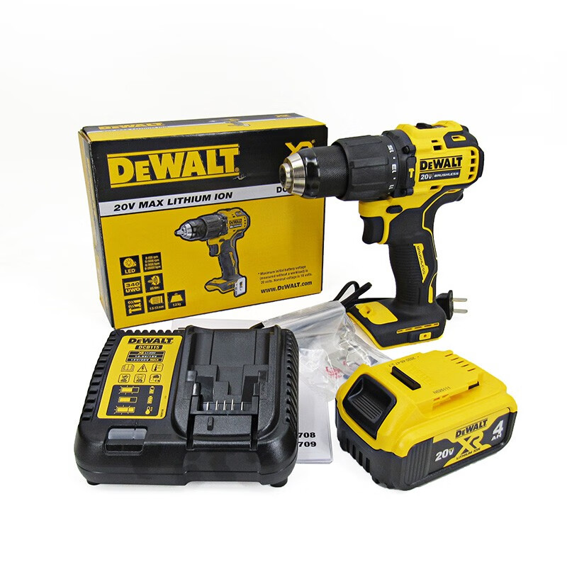 无刷电机冲击电钻起子机电动螺丝批德伟电动工具dcd709n两电一充50ah