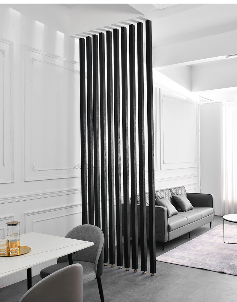 京立 简约免打孔木条隔断装饰实生间干湿区立柱屏风客厅入户进门玄关