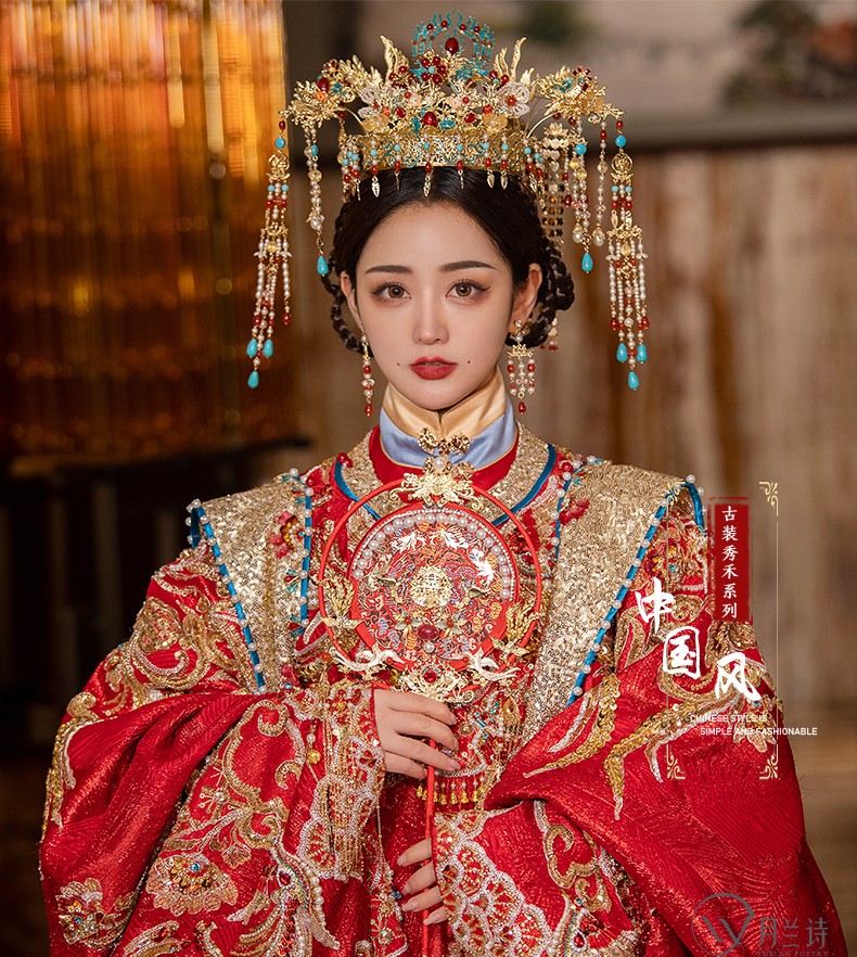 明制汉服大凤冠 耳环【图片 价格 品牌 报价】-京东