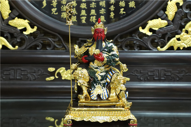 行天宫鎏金纯铜关二爷关公像坐像关羽武财神神像供奉财神爷佛像48厘米