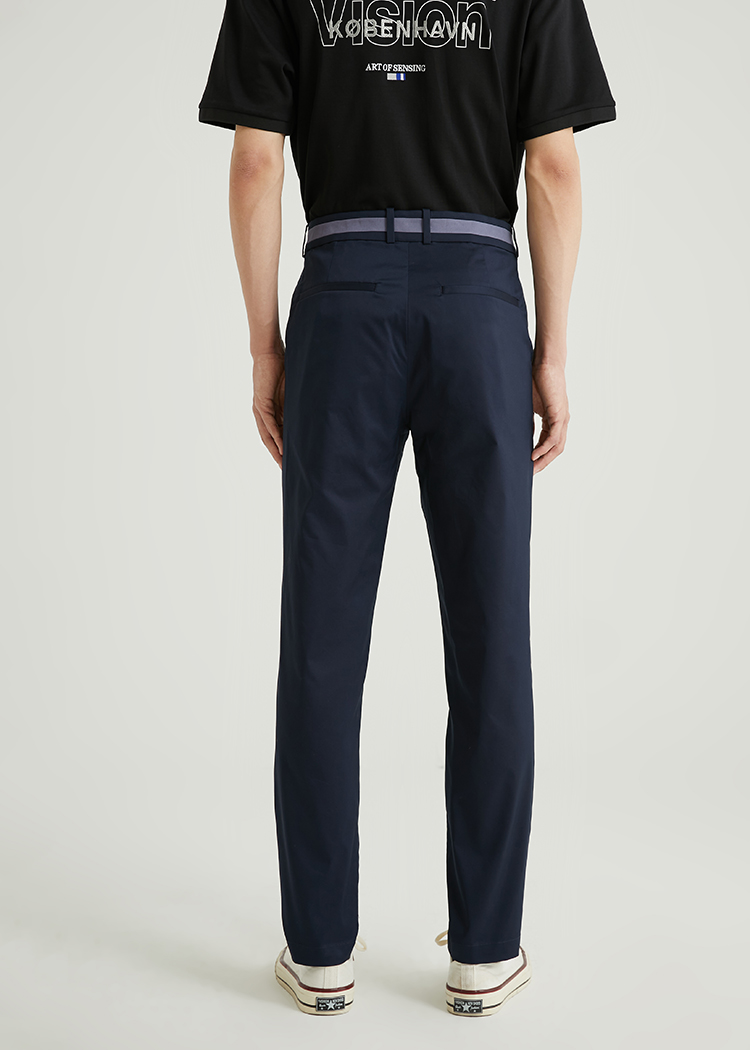 杰克琼斯夏季男时尚商务潮流百搭简约个性纯色锥腿舒适弹力休闲裤