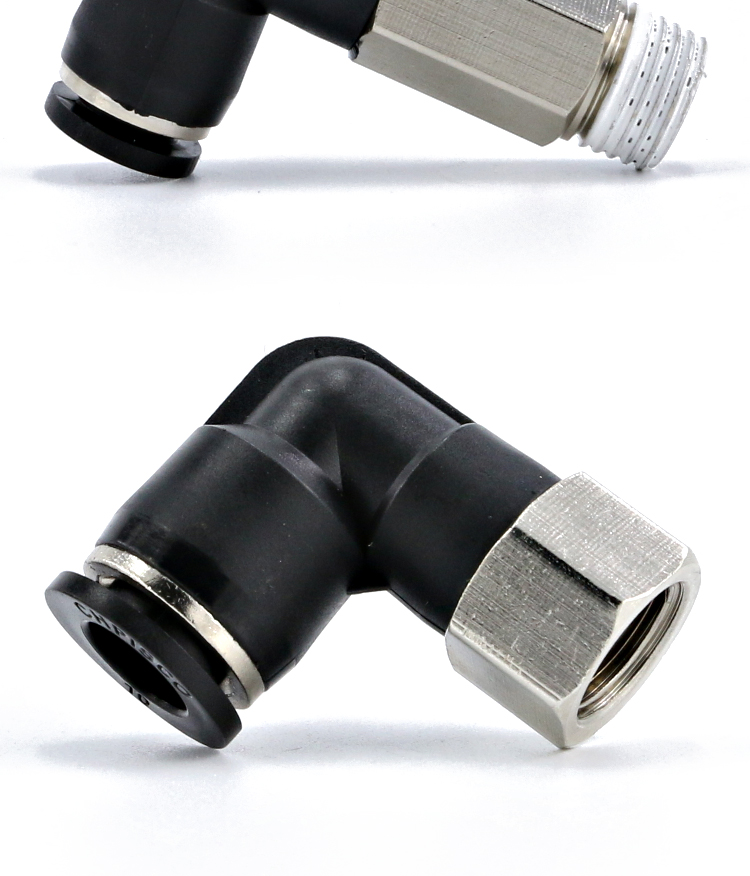 气管快速接头pl气缸电磁阀pl802带螺纹气动配件快插高压直角弯头精品