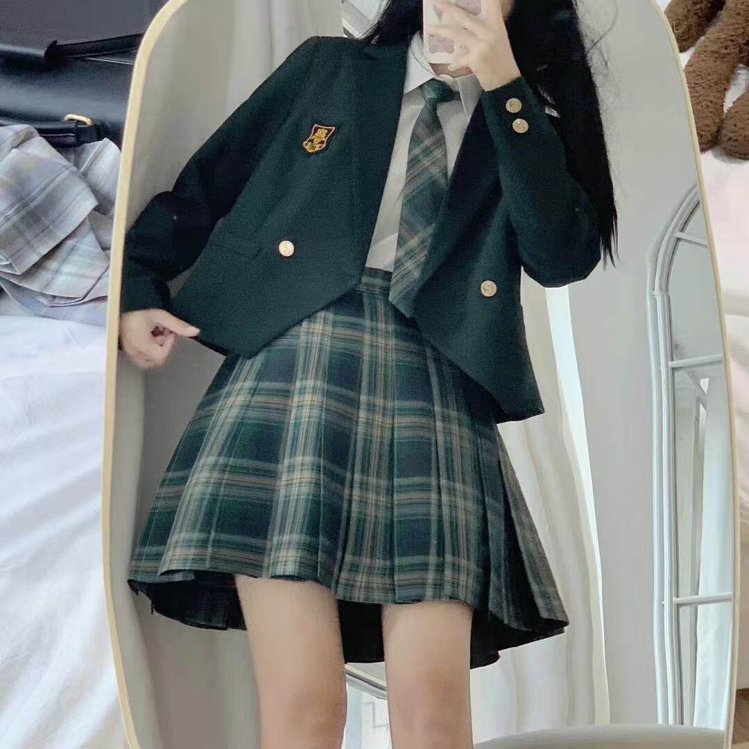 拉夏贝尔 基础款西服森林来信格裙jk制服西装套装女学生学院风班服
