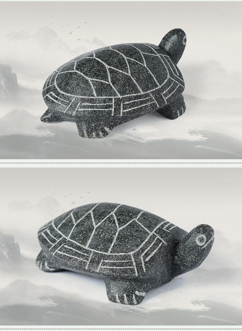 老凤凰同款青石小石龟石雕石头乌龟摆件家居装饰工艺品特大号22cm一只