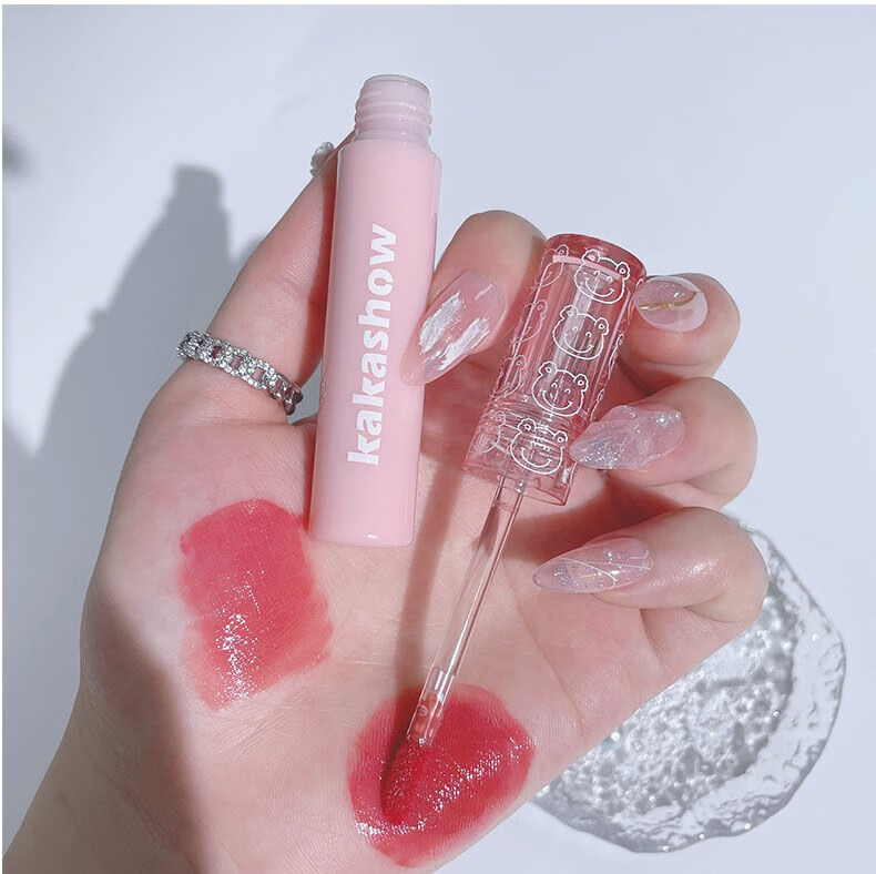 伊夏pinkbear泡泡唇釉泡泡熊水光唇釉镜面折光感嘟嘟唇唇蜜显白口i红