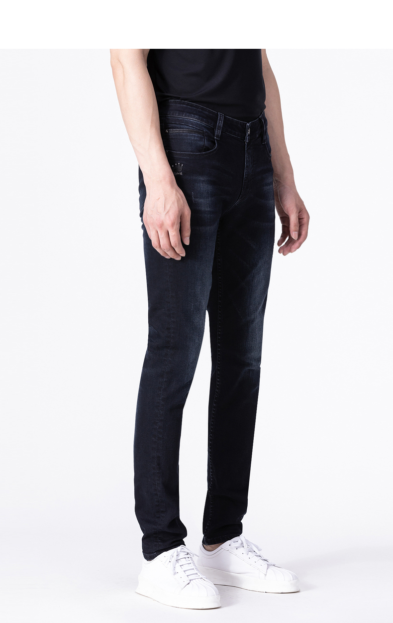 利郎水洗牛仔裤男低腰窄脚419型弹力舒适男士牛仔裤2021秋季新款 蓝色