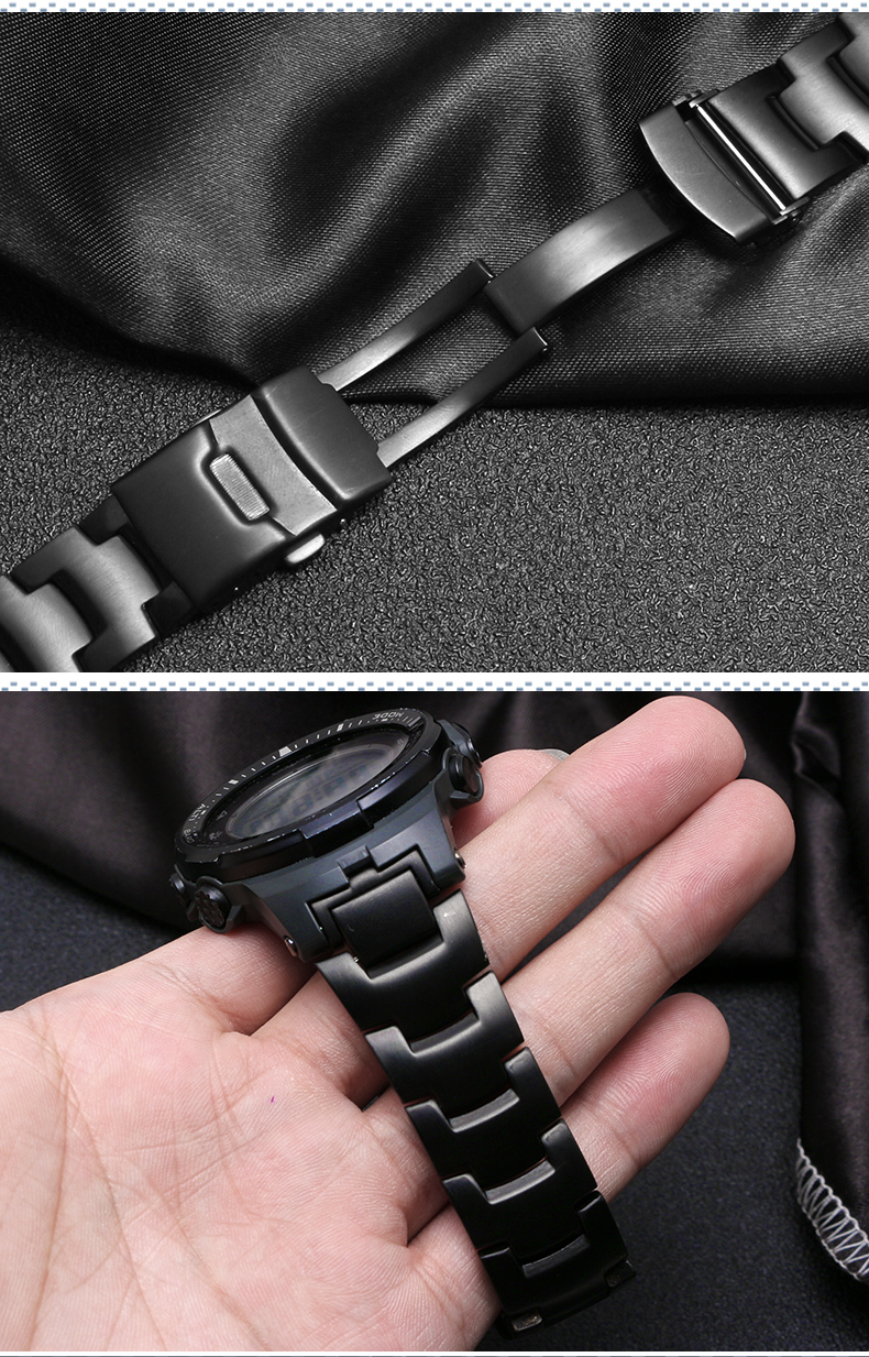 适用卡西欧protrek系列凸口表带prw3000310060006100户外登山表链jcog