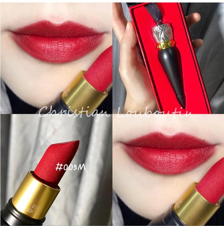 路铂廷(christian louboutin) 女王权杖口红黑金管001m哑光礼盒装