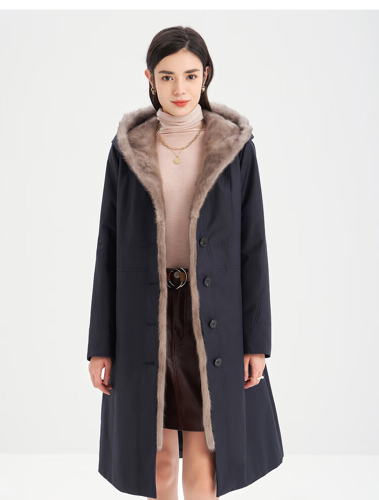 psalter诗篇影儿女装2020冬季新款皮草派克服6c60509653浅绿38