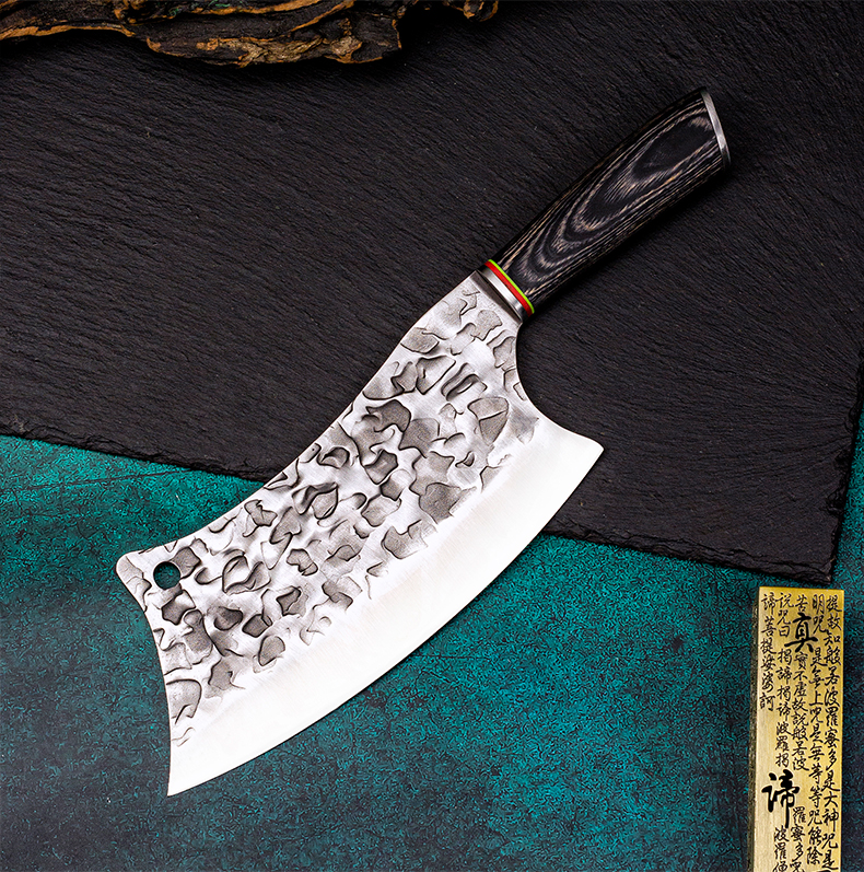 切片菜刀家用菜刀锤纹锻打小菜刀女士老中式厨房刀具高碳锰钢 小菜刀