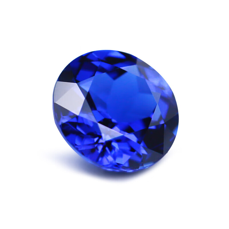 【cbli】萃百丽 再生培育圆形皇家蓝蓝宝石裸石人工合成矢车菊仿天然